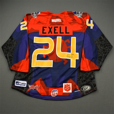 Billy Exell - Spider-Man- 2019-20 MARVEL Super Hero Night - Game-Worn Jersey and Socks 