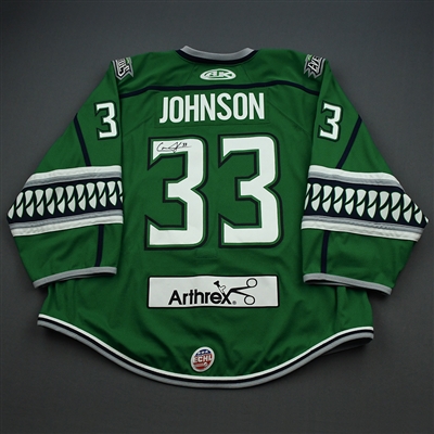 Cam Johnson - Florida Everblades - Game-Worn - Green - Autographed Jersey - 2019-20 Season 
