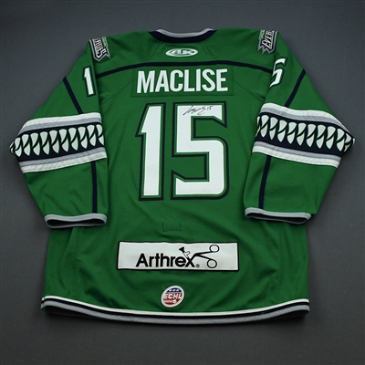 Cam Maclise - Florida Everblades - Game-Worn - Green - Autographed Jersey - 2019-20 Season 