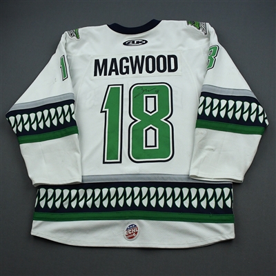 Zach Magwood - Florida Everblades - Game-Worn - White - Autographed Jersey - 2019-20 Season 