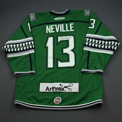 Michael Neville - Florida Everblades - Game-Worn - Green - Autographed Jersey - 2019-20 Season 