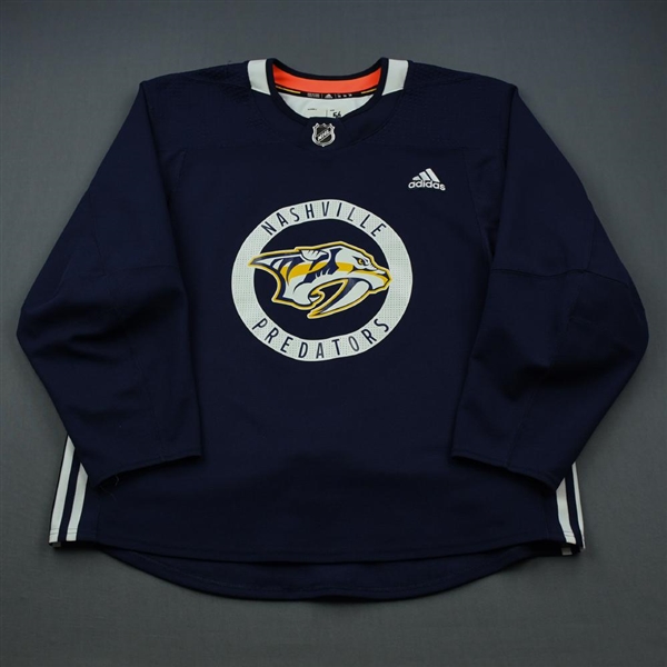 Yannick Weber - 18-19 - Nashville Predators - Navy Practice Jersey 