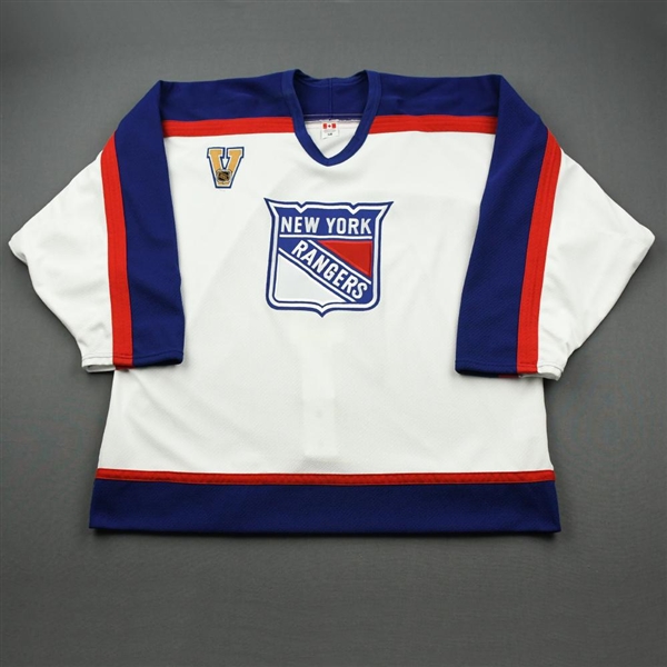 New York Rangers - White Vintage Jersey w/ V Patch AirKnit Material, Size 58