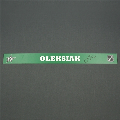 Jamie Oleksiak - Dallas Stars - Autographed Name Plate
