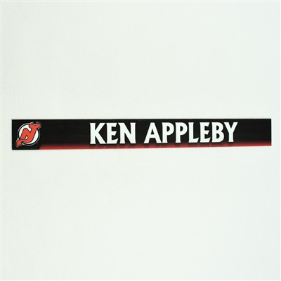 Ken Appleby - New Jersey Devils Locker Room Nameplate  