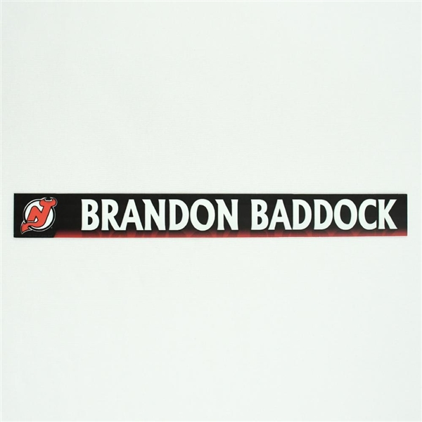 Brandon Baddock - New Jersey Devils Locker Room Nameplate  