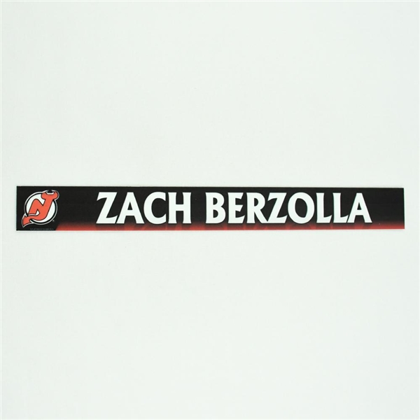 Zach Berzola - New Jersey Devils Locker Room Nameplate  