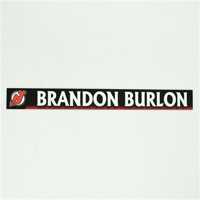 Brandon Burlon - New Jersey Devils Locker Room Nameplate  