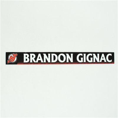Brandon Gignac - New Jersey Devils Locker Room Nameplate  