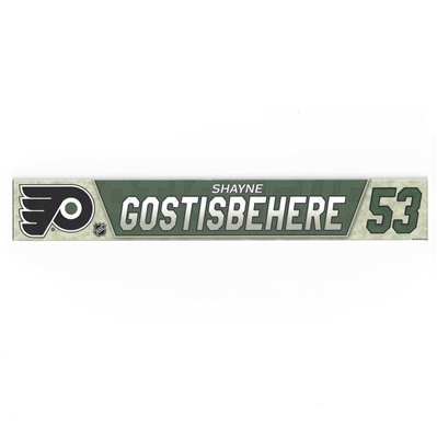 Shayne Gostisbehere - Philadelphia Flyers - Military Locker Room Nameplate - Nov. 10, 2018