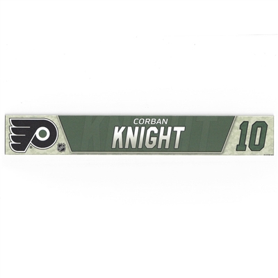 Corbin Knight - Philadelphia Flyers - Military Locker Room Nameplate - Nov. 10, 2018