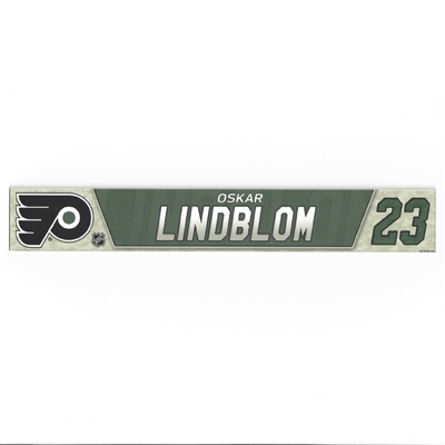 Oskar Lindblom - Philadelphia Flyers - Military Locker Room Nameplate - Nov. 10, 2018