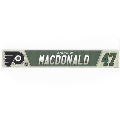 Andrew MacDonald - Philadelphia Flyers - Military Locker Room Nameplate - Nov. 10, 2018