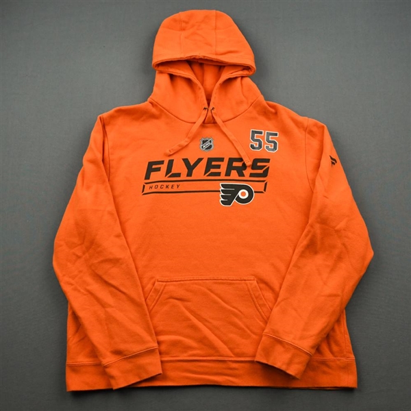 2019-20 Philadelphia Flyers - Samuel Morin - Team Issued - Orange Hooded Sweatshirt