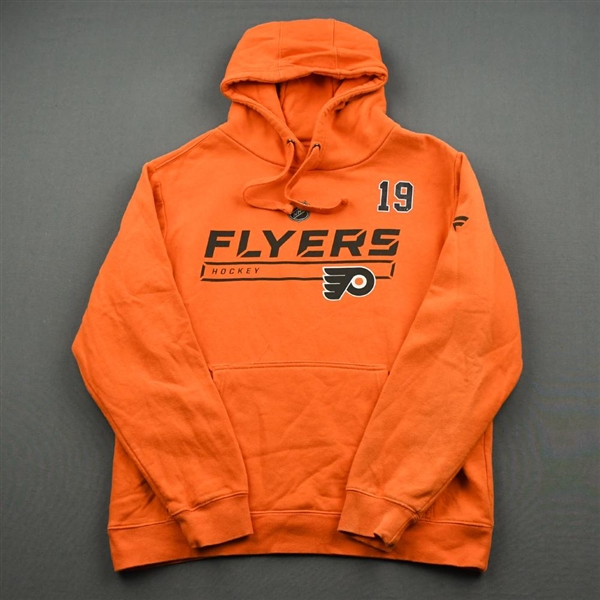 2019-20 Philadelphia Flyers - Nolan Patrick - Team Issued - Orange Hooded Sweatshirt