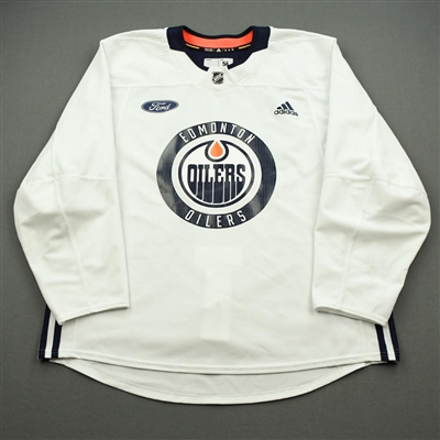 Tobias Rieder - 2018-19 - Edmonton Oilers - White Practice Jersey w/ Ford Patch