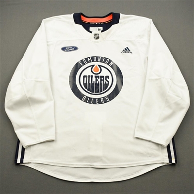 Josh Currie - 2018-19 - Edmonton Oilers - White Practice Jersey w/ Ford Patch