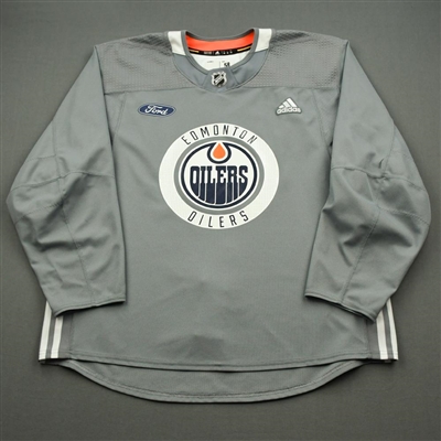 Alexander Petrovic - 2018-19 - Edmonton Oilers - Gray Practice Jersey w/ Ford Patch