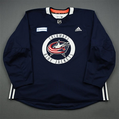 Ryan Murray - 19-20 - Columbus Blue Jackets - Navy Practice Jersey w/ OhioHealth Patch