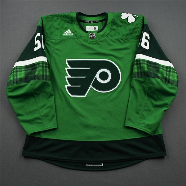 Erik Gustafsson - St. Patricks Day Warm-Up Issued Autographed Jersey 