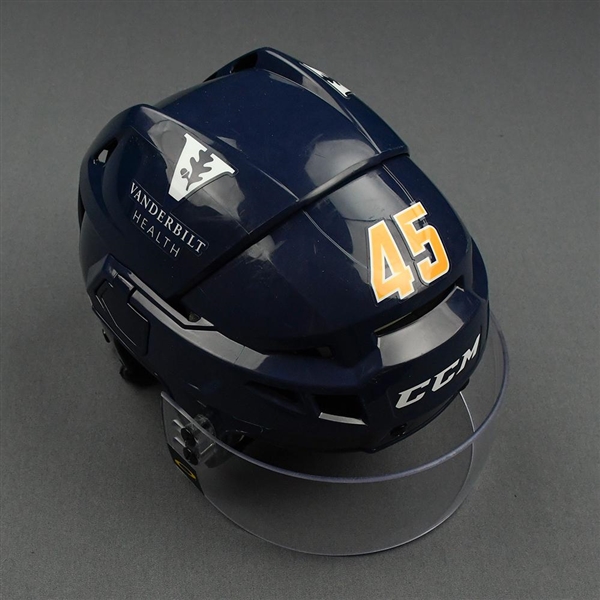 Alexandre Carrier - Game-Worn Reverse Retro Helmet - 2020-21 NHL Season