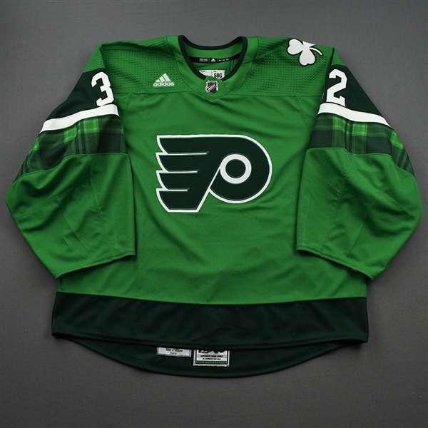 Felix Sandstrom - St. Patricks Day Warm-Up Issued Jersey (Not Autographed)
