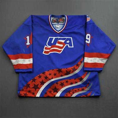 Cutter Gauthier - 2022 U.S. NTDP U-18 - Game-Worn Heroes Appreciation 96 Throwback Autographed Jersey