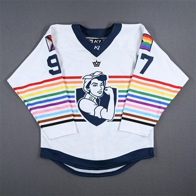 Catherine Crawley - Game-Worn Autographed Pride Jersey - Worn March 10-11, 2023 vs. Buffalo Beauts