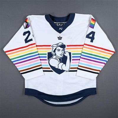 Hayley Lunny - Game-Worn Autographed Pride Jersey - Worn March 10-11, 2023 vs. Buffalo Beauts