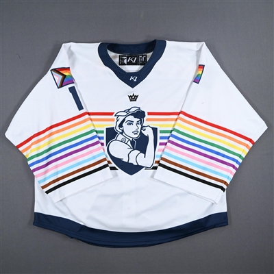 Eveliina Mäkinen - Game-Worn Autographed Pride Jersey - Worn March 11, 2023 vs. Buffalo Beauts - Back-Up Only
