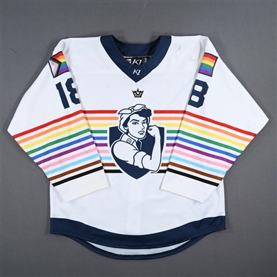 Reagan Rust - Game-Worn Autographed Pride Jersey - Worn March 10-11, 2023 vs. Buffalo Beauts