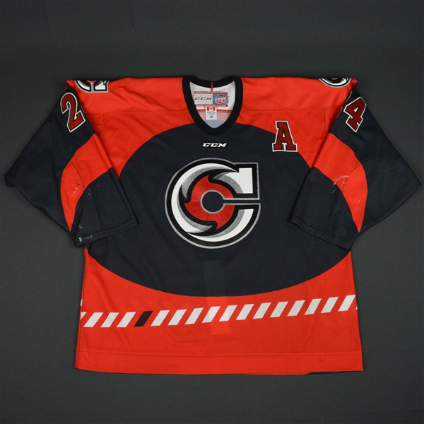 Zach Budish - Cincinnati Cyclones - 2016 ECHL Captains Club Game-Worn Jersey
