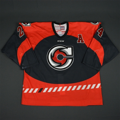 Zach Budish - Cincinnati Cyclones - 2016 ECHL Captains Club Game-Worn Jersey