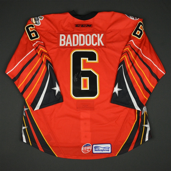 Brandon Baddock - 2017 CCM/ECHL All-Star Classic - Adirondack Thunder - Game-Worn Autographed Jersey - 1st Half Only