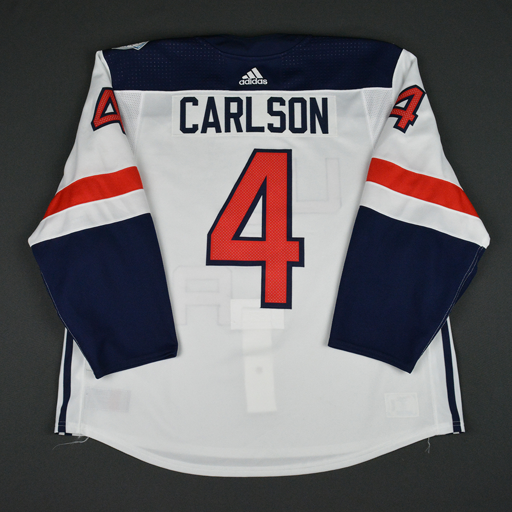 2018-2019 John Carlson Washington Capitals Game Used Hockey Jersey MeiGray