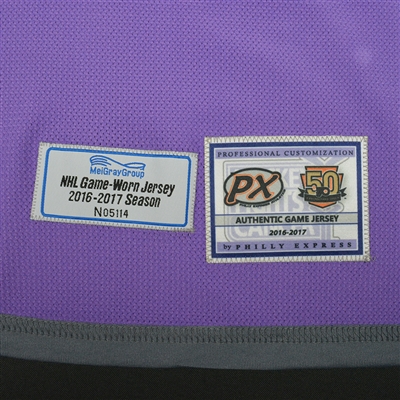 Ivan Provorov - Philadelphia Flyers - Hockey Fights Cancer Warmup-Worn Autographed Jersey 