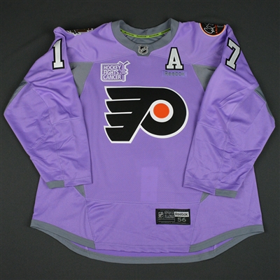 Wayne Simmonds - Philadelphia Flyers - Hockey Fights Cancer Warmup-Worn Autographed Jersey w/A