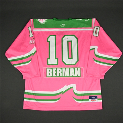 Lindsay Berman - Connecticut Whale - 2015-16 NWHL Game-Worn Strides For The Cure Autographed Jersey