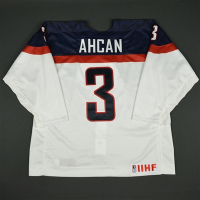 Jack Ahcan - 2017 U.S. IIHF World Junior Championship - Game-Worn White Jersey