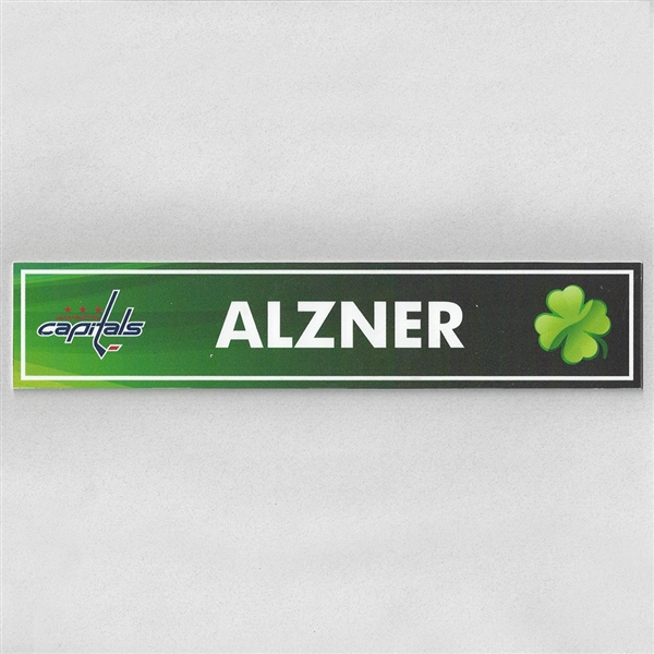 Karl Alzner - Washington Capitals - 2017 St. Patricks Day Locker Room Nameplate  