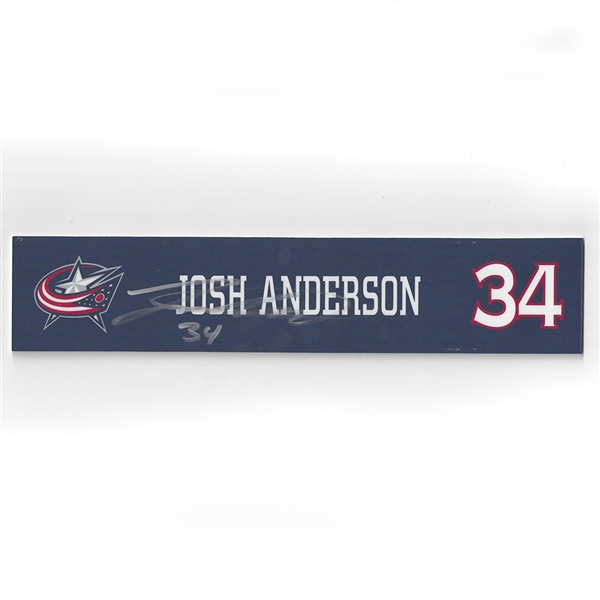 Josh Anderson - Columbus Blue Jackets - 2016-17 Autographed Locker Room Nameplate  