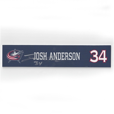 Josh Anderson - Columbus Blue Jackets - 2016-17 Autographed Locker Room Nameplate  