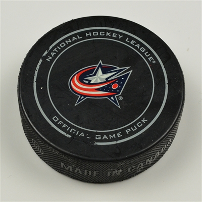 Cam Atkinson - Columbus Blue Jackets - Goal Puck - December 22, 2016 vs. Pittsburgh Penguins (Blue Jackets Logo)