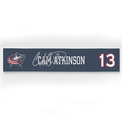 Cam Atkinson - Columbus Blue Jackets - 2016-17 Autographed Locker Room Nameplate  