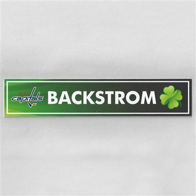 Nicklas Backstrom - Washington Capitals - 2017 St. Patricks Day Locker Room Nameplate  