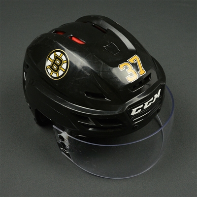 Patrice Bergeron - Boston Bruins - 2015-16 Season-Long Game-Worn Helmet, Worn in 2016 NHL Winter Classic