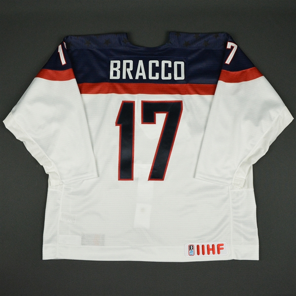 Jeremy Bracco - 2017 U.S. IIHF World Junior Championship - Game-Worn White Jersey