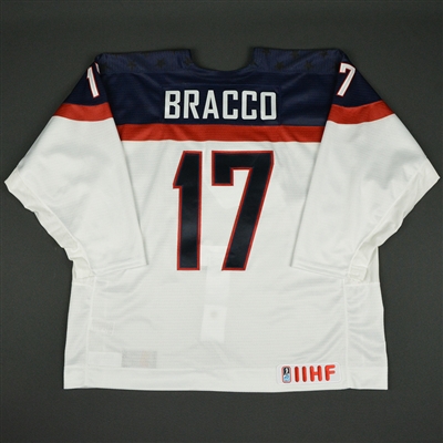 Jeremy Bracco - 2017 U.S. IIHF World Junior Championship - Game-Worn White Jersey