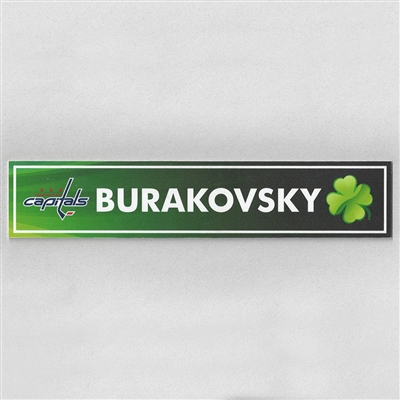 Andre Burakovsky - Washington Capitals - 2017 St. Patricks Day Locker Room Nameplate  
