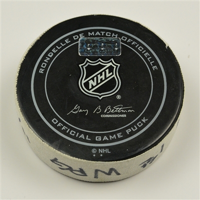 Dustin Byfuglien - Winnipeg Jets - Goal Puck - November 25, 2016 vs. Nashville Predators (Predators Logo)